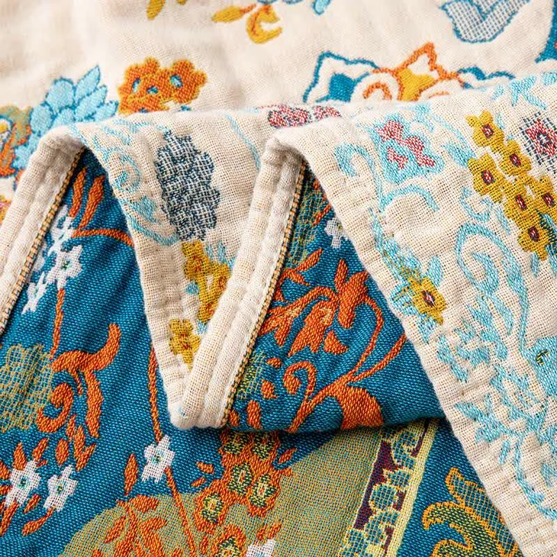 Vintage-Steppdecke aus Baumwolle mit Quasten