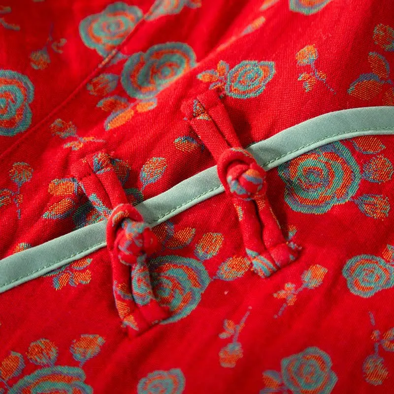 Orientalisches Vintage-Rosen-Baumwoll-Loungewear-Set