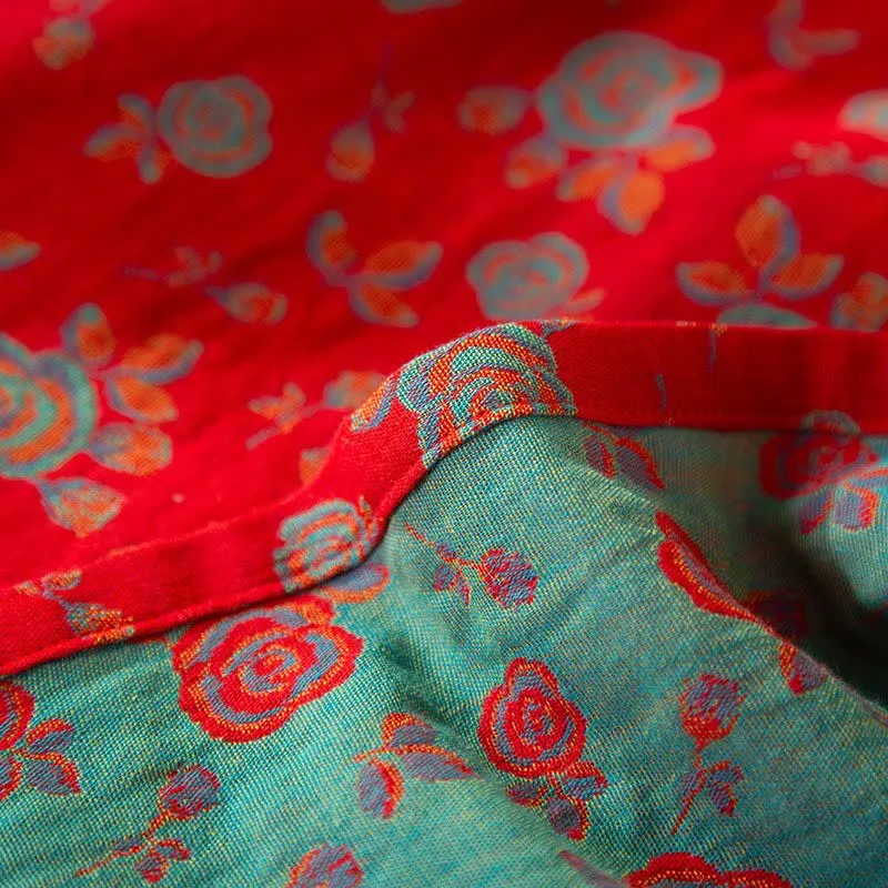Orientalisches Vintage-Rosen-Baumwoll-Loungewear-Set