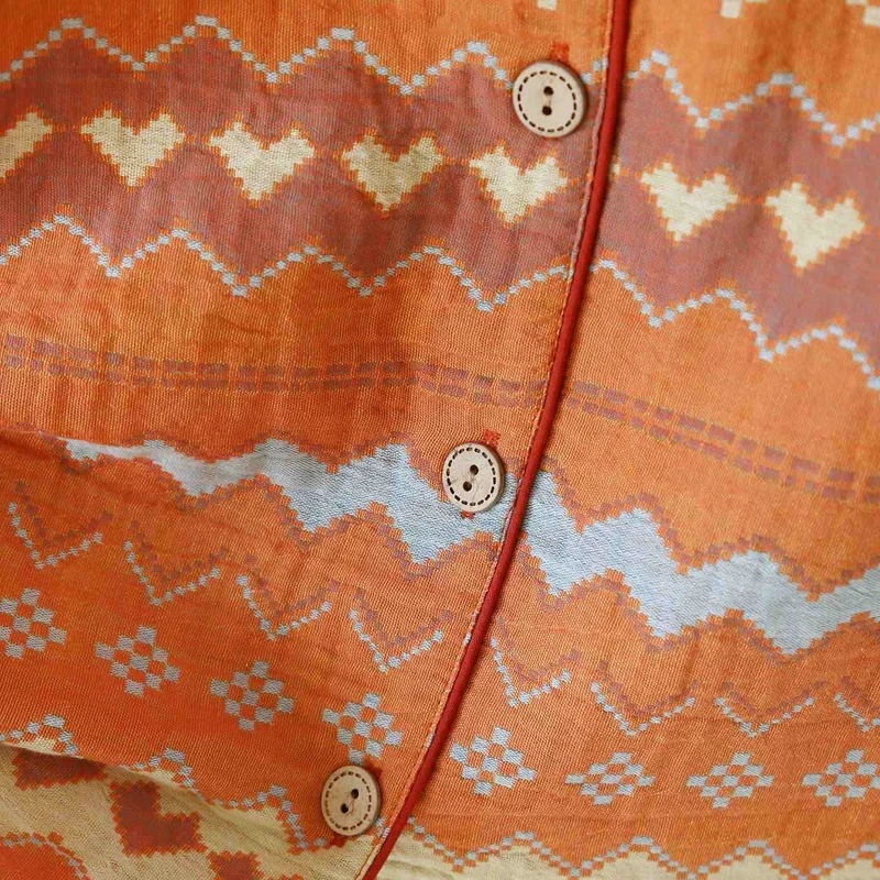 Vintage Wave Baumwoll-Loungewear-Set für Paare