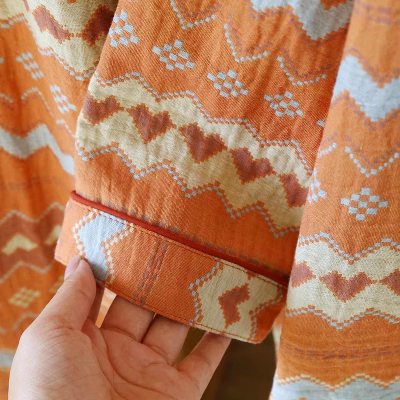 Vintage Wave Baumwoll-Loungewear-Set für Paare