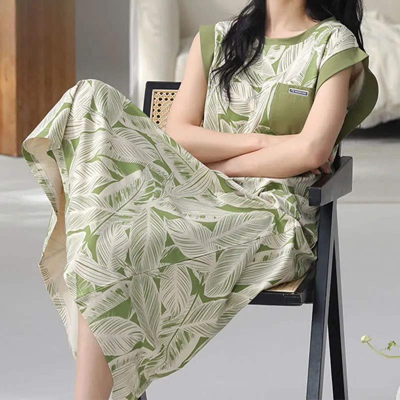 Ärmelloses Loungekleid aus botanischer Baumwolle