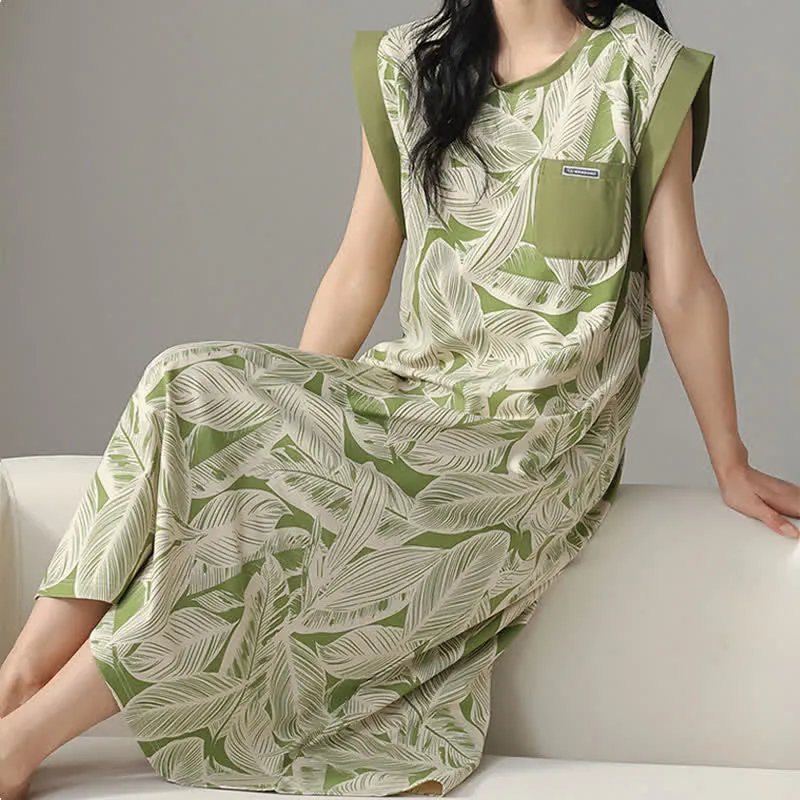 Ärmelloses Loungekleid aus botanischer Baumwolle