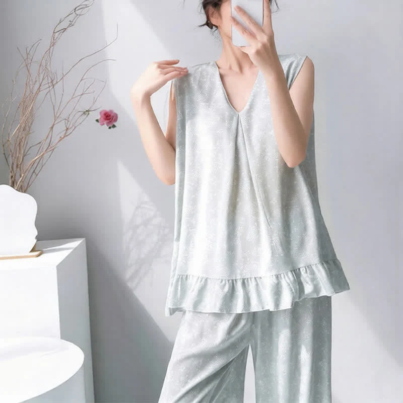 Pyjama mit dezentem Blumenmuster