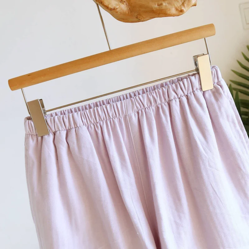 Kurzes Pyjama-Set in Unifarbe mit Spitzenbesatz