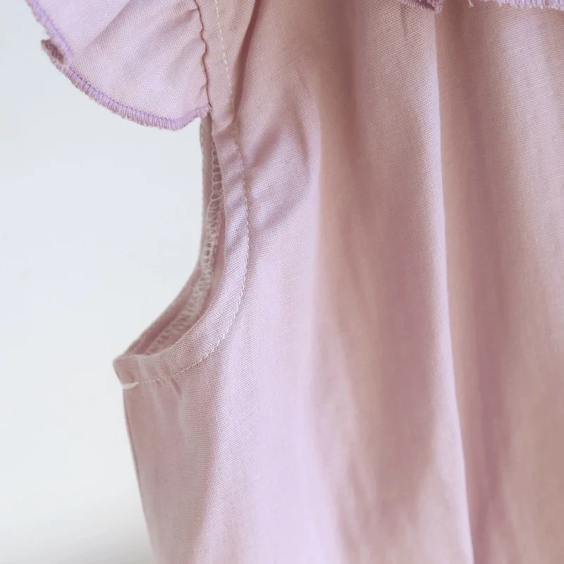 Einfarbiger Rüschen-Tanktop-Pyjama-Set