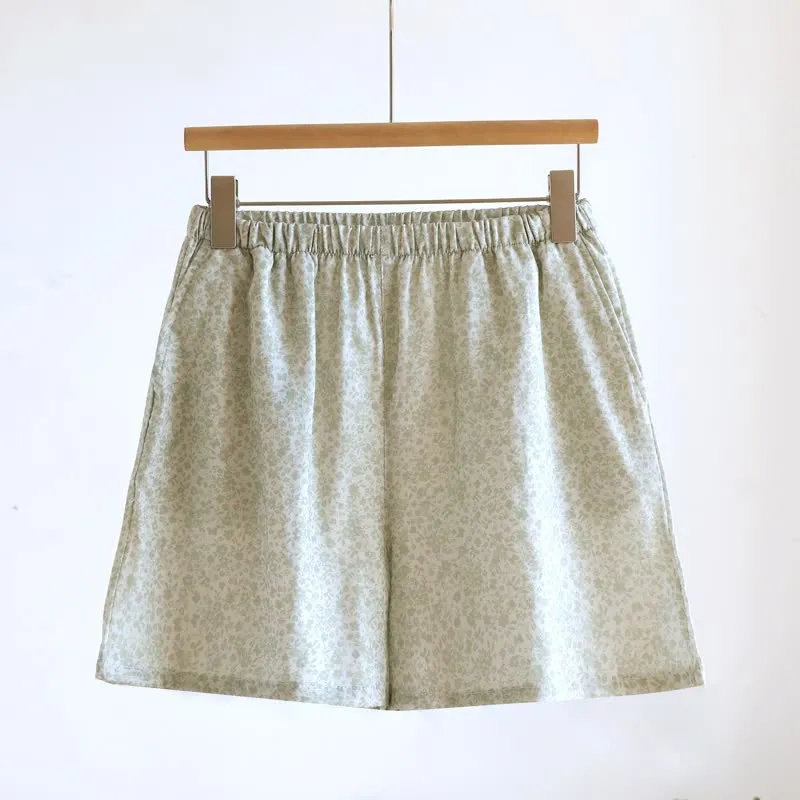 Pyjama-Set aus Baumwoll-Tanktop und Shorts mit kleinem Blumenmuster