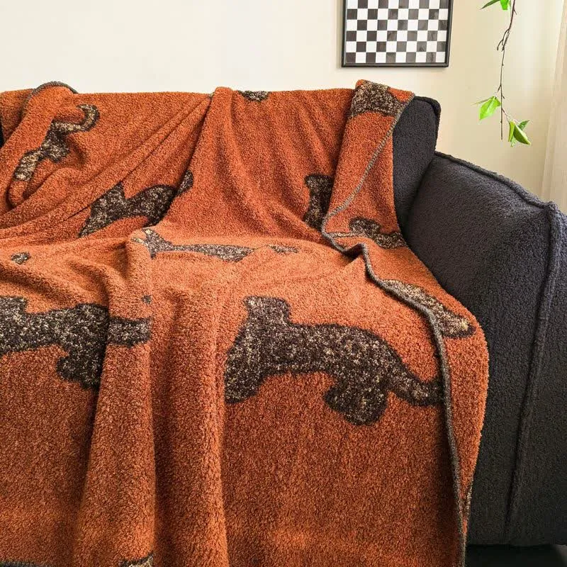 Vintage Leopard Flauschige Kuscheldecke