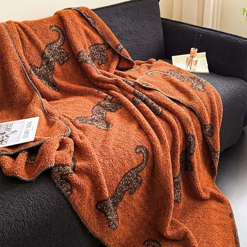 Vintage Leopard Flauschige Kuscheldecke