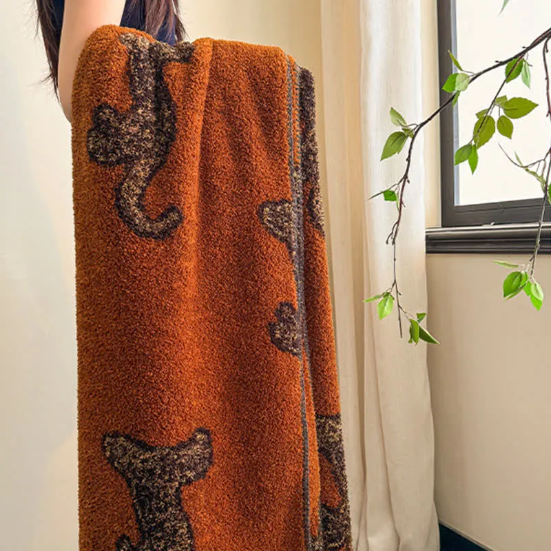 Vintage Leopard Flauschige Kuscheldecke