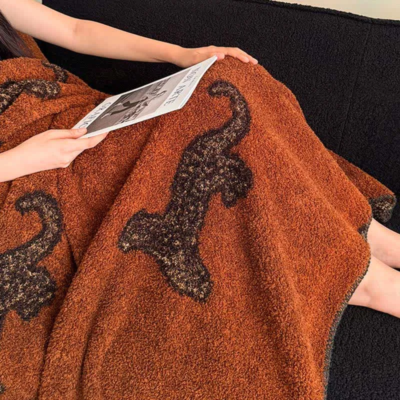 Vintage Leopard Flauschige Kuscheldecke