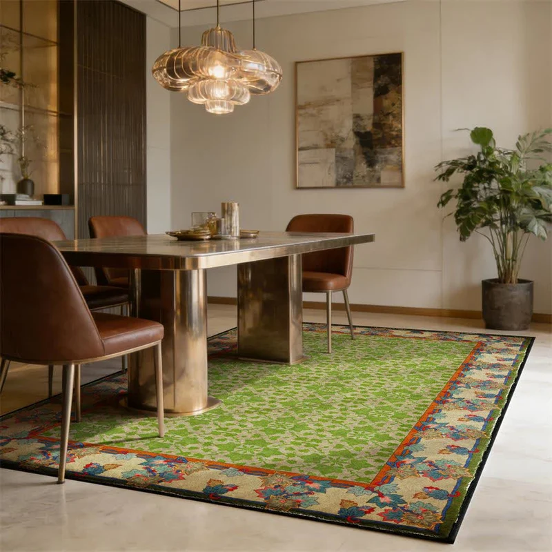 Rustikaler, botanischer, rutschfester Teppich im Landhausstil