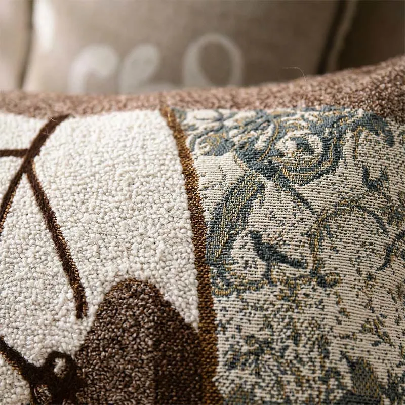 Kissenbezüge aus Baumwolle mit Pferde-Jacquard-Knopfmuster (2 Stück)