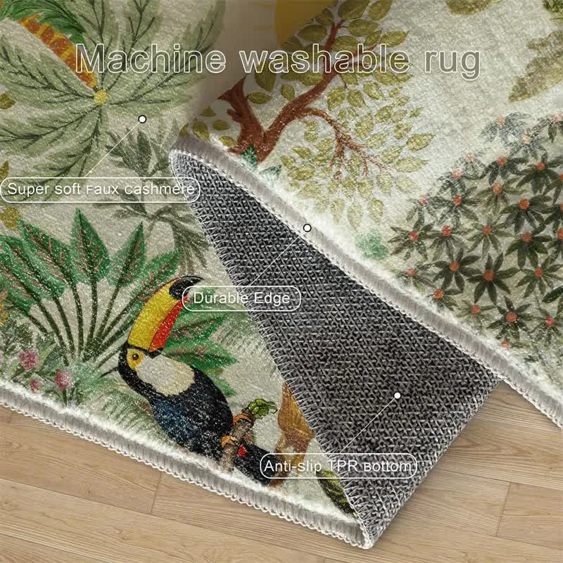 Rechteckiger Teppich mit tropischem Wildtiermotiv