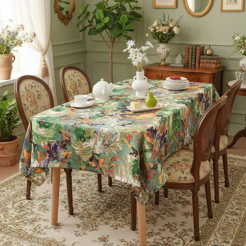 Impressionistische Ölgemälde-Jacquard-Tischdecke