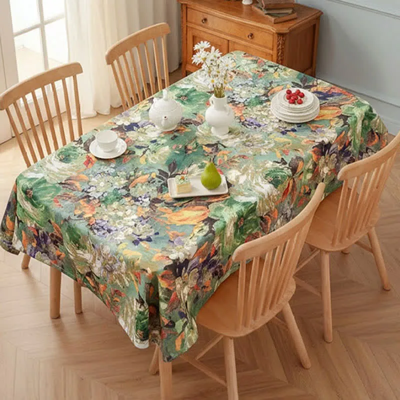 Impressionistische Ölgemälde-Jacquard-Tischdecke