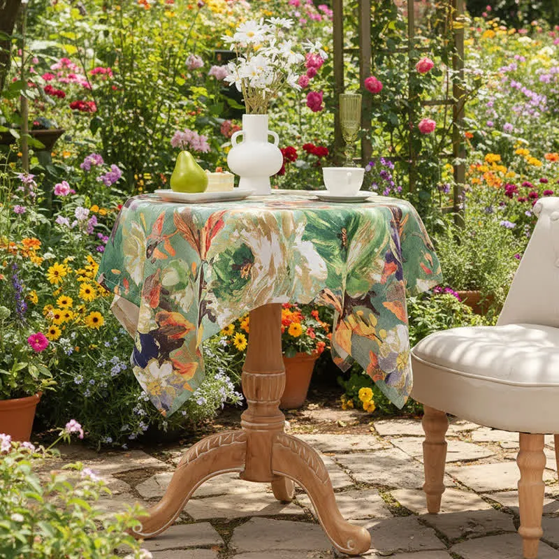 Impressionistische Ölgemälde-Jacquard-Tischdecke
