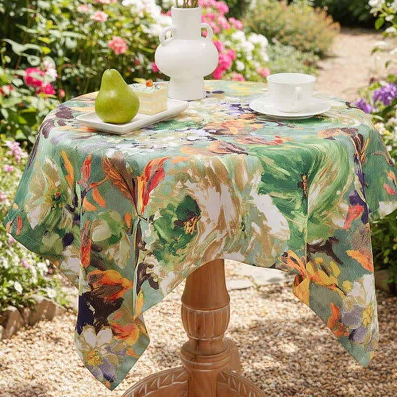 Impressionistische Ölgemälde-Jacquard-Tischdecke