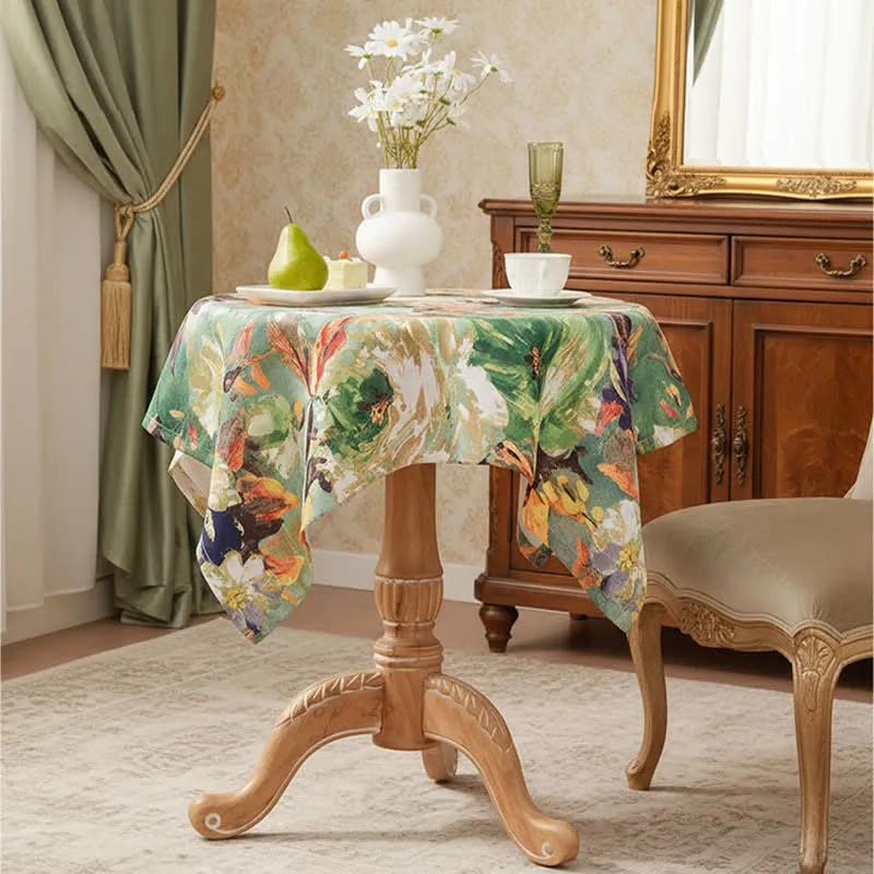 Impressionistische Ölgemälde-Jacquard-Tischdecke