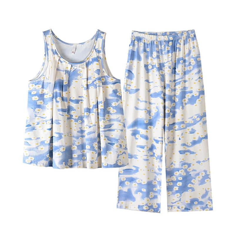 Daisy Baumwoll-Tanktop und -Hose-Nachtwäsche