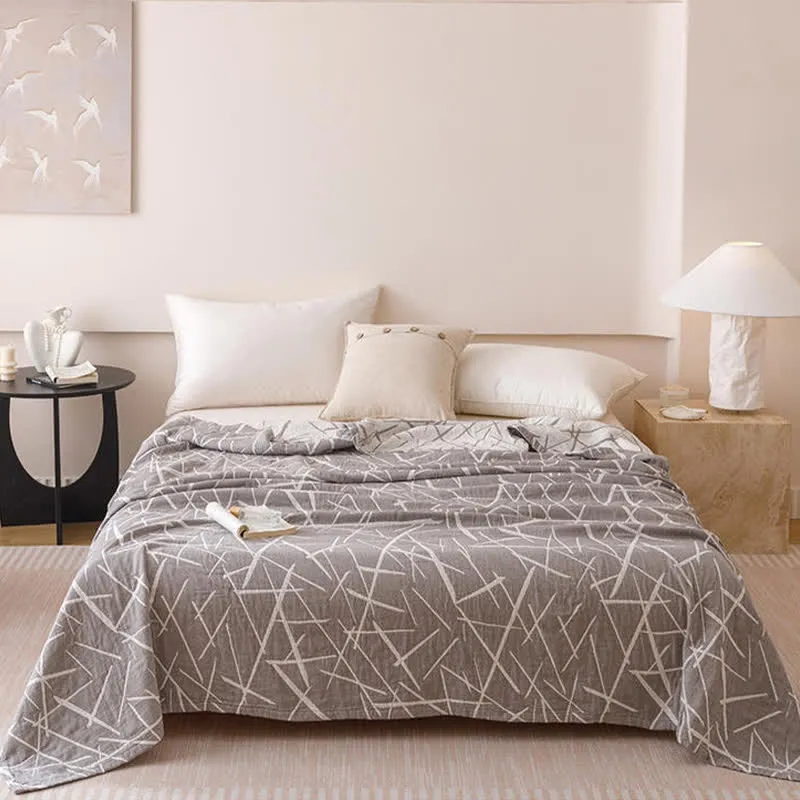Moderne geometrische Jacquard-Baumwollgaze-Steppdecke