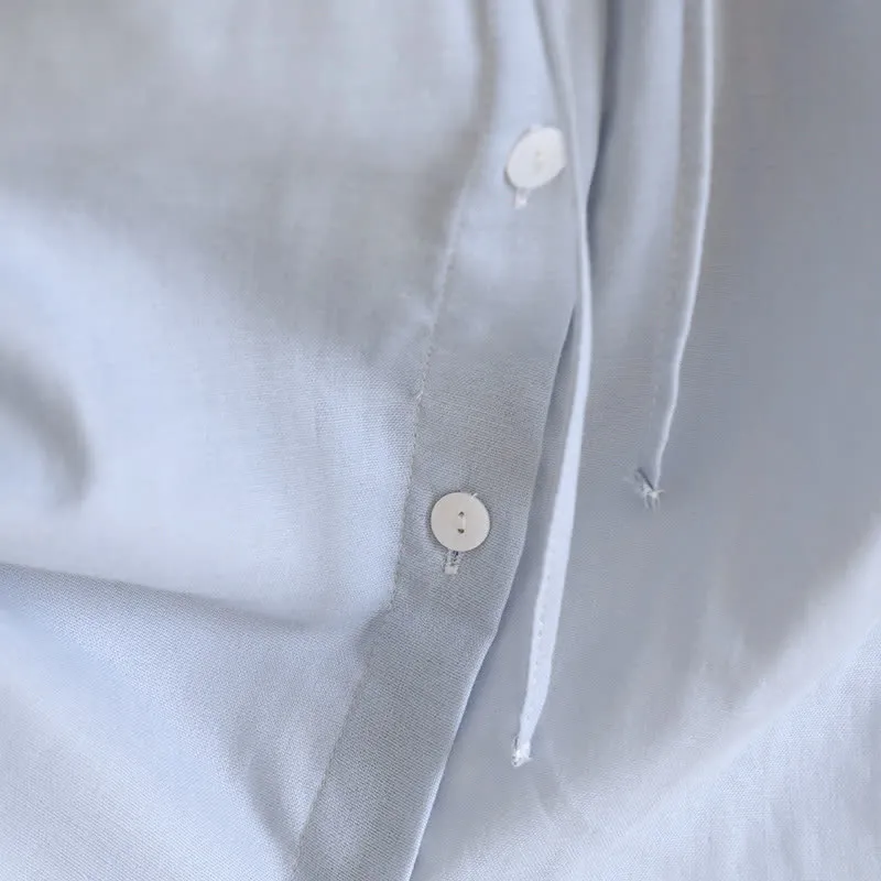 Tanktop-Pyjama aus einfarbiger Baumwolle mit Spitzenbesatz