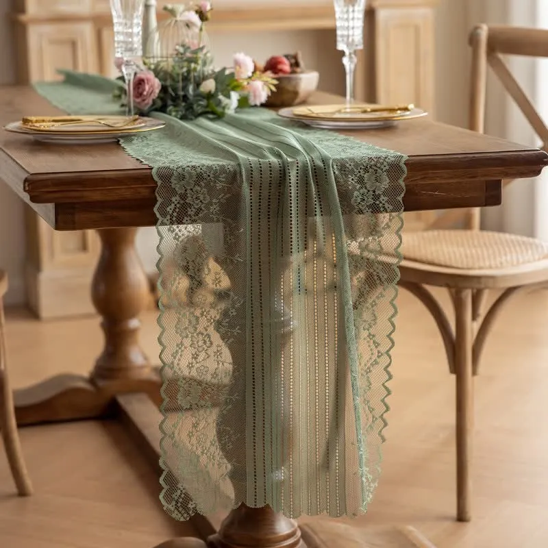 Tischläufer aus floraler Jacquard-Spitze