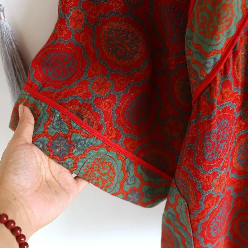 Orientalisches Retro-Loungewear-Set aus Baumwolle mit Quasten