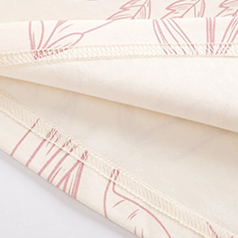 Elegantes Pyjama-Set aus Baumwolle mit Blumenmuster und Rundhalsausschnitt
