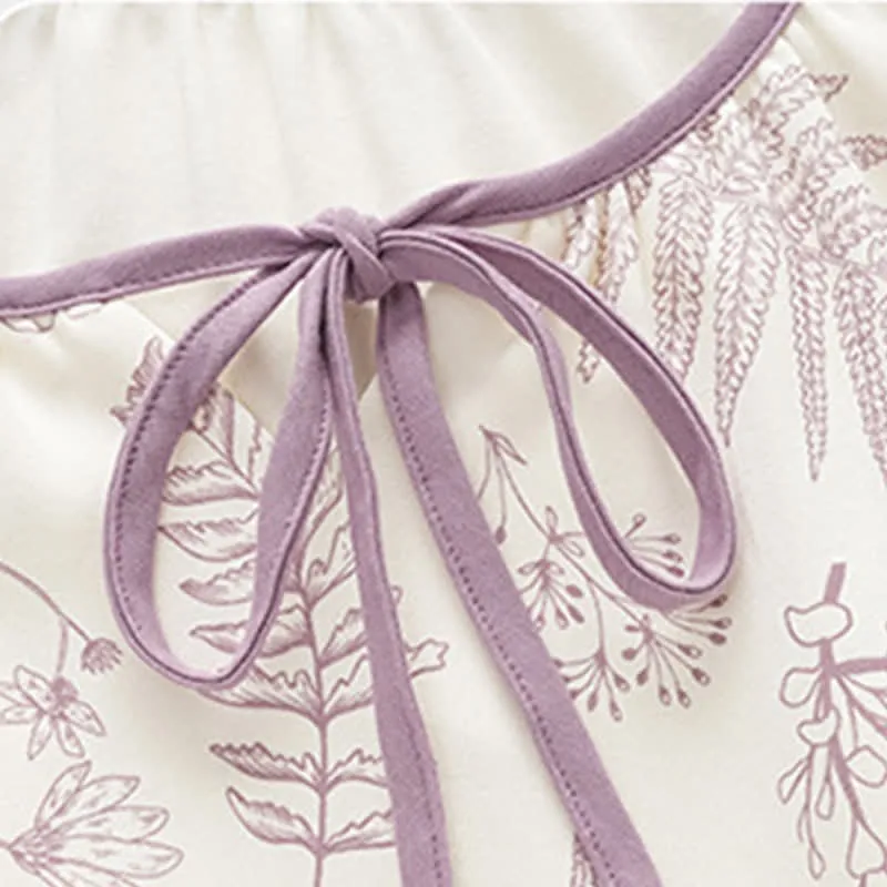 Botanisches, niedliches Kaninchen-Baumwoll-Loungewear-Set