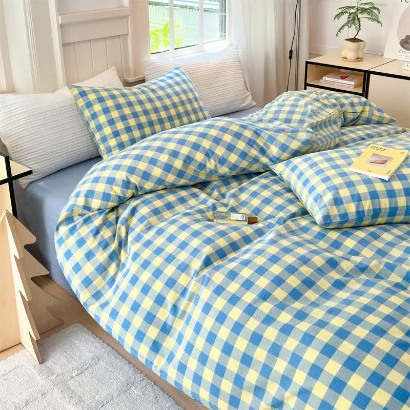 Bettwäsche-Set aus reiner Baumwolle mit Karomuster