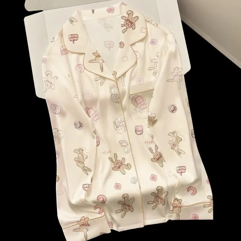 Niedliches Cartoon-Hasen-Pyjama-Set