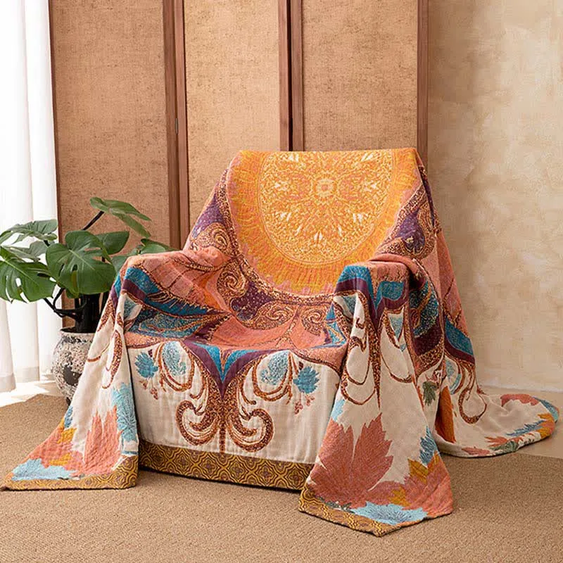 Retro-Stil-Steppdecke aus Baumwolle mit Blumenmuster