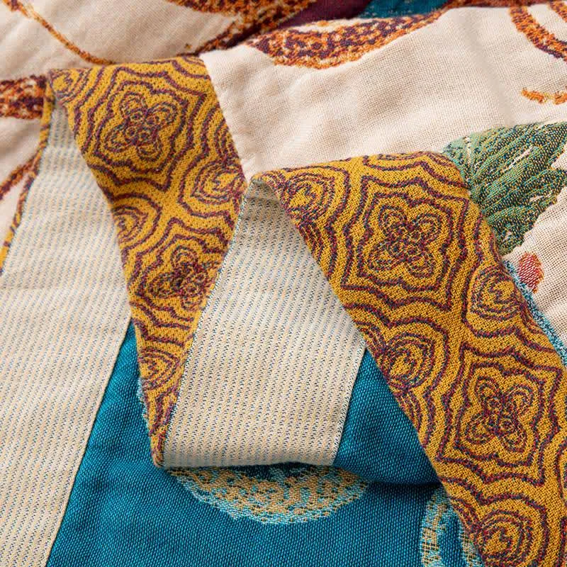 Retro-Stil-Steppdecke aus Baumwolle mit Blumenmuster