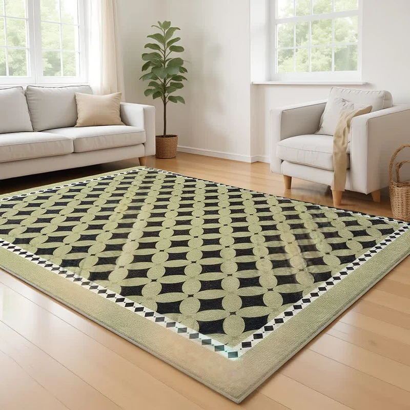 Grüner geometrischer Rauten-Teppich