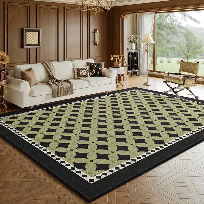 Grüner geometrischer Rauten-Teppich