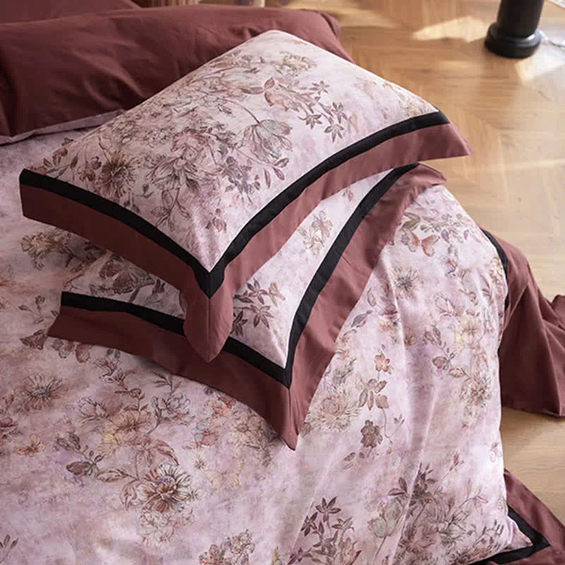 Traumhaftes Baumwoll-Bettwäscheset mit Blumen- und Schmetterlingsmotiven (4-teilig)