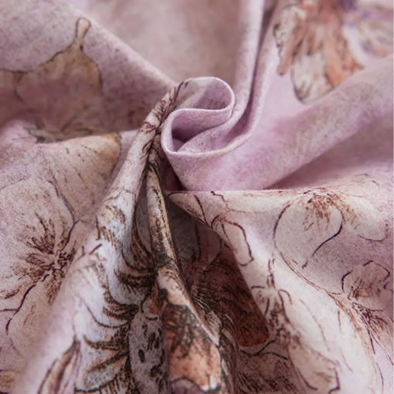 Traumhaftes Baumwoll-Bettwäscheset mit Blumen- und Schmetterlingsmotiven (4-teilig)
