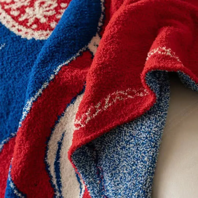 Festliche Strickdecke mit Pferdemotiv