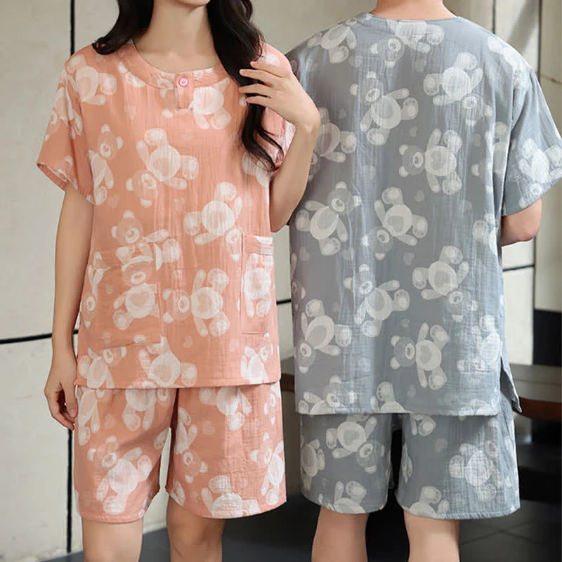 Sauna- und Loungewear-Set für Paare aus Bärengaze