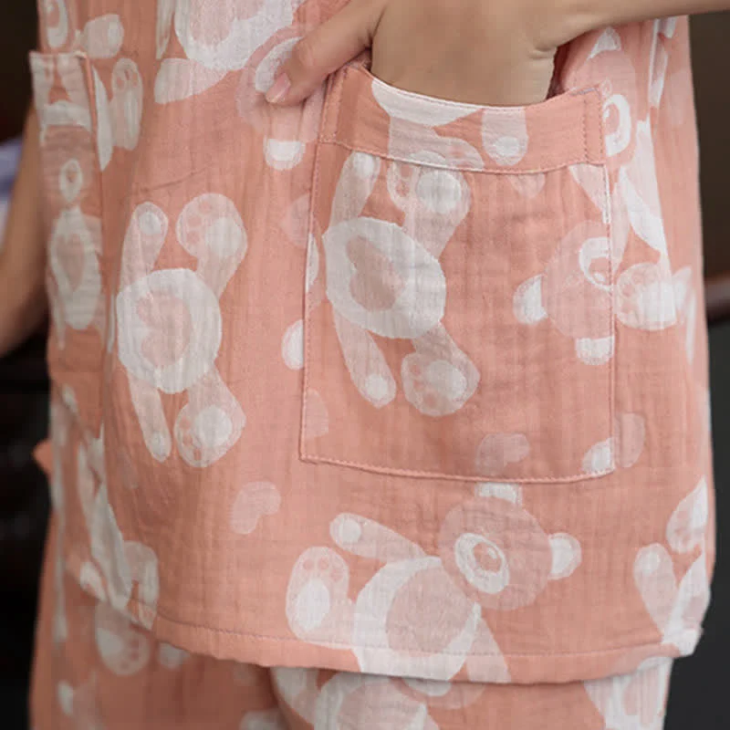 Sauna- und Loungewear-Set für Paare aus Bärengaze