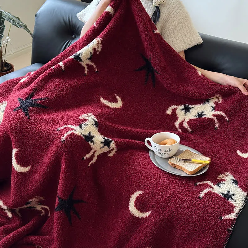 Festliche Strickdecke zum Jahr des Pferdes