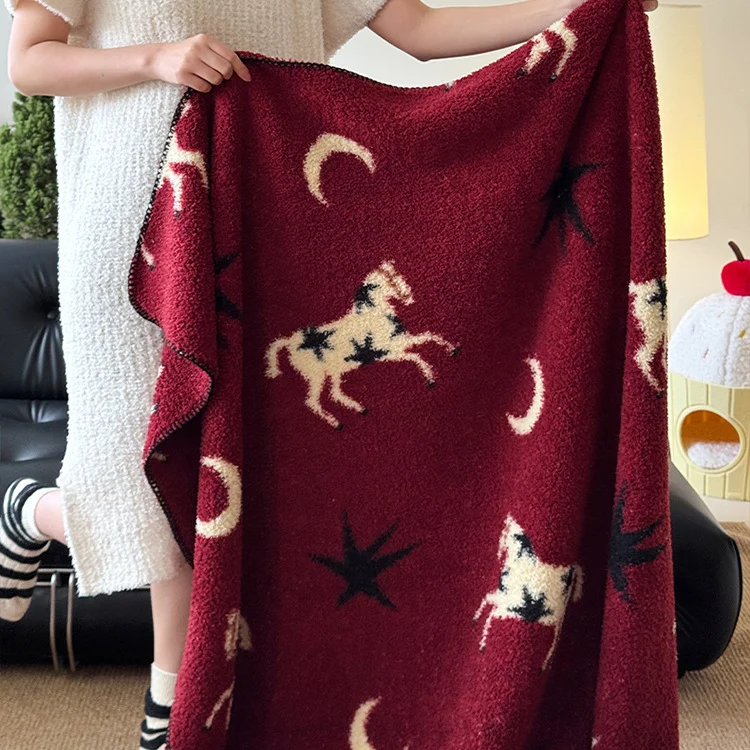 Festliche Strickdecke zum Jahr des Pferdes