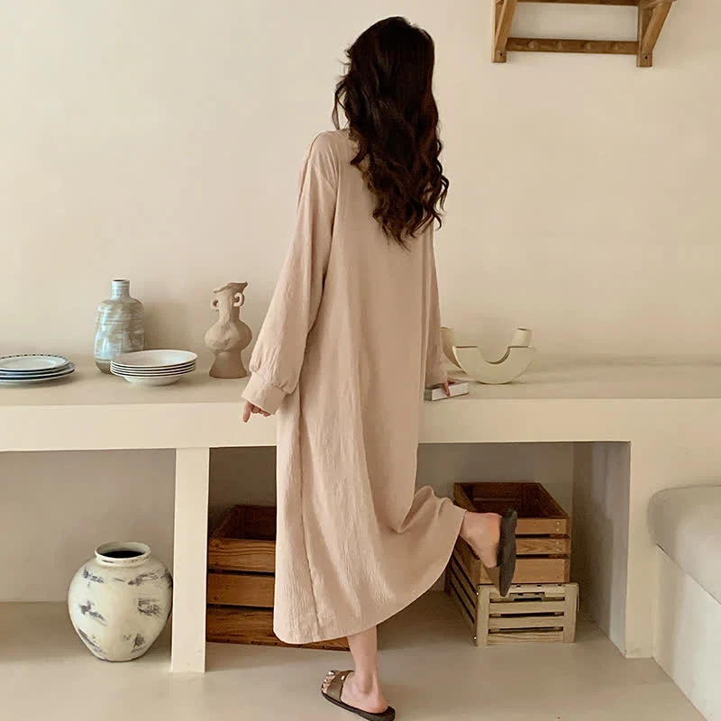 Lässiges Nachthemd im Kimono-Stil mit langen Ärmeln