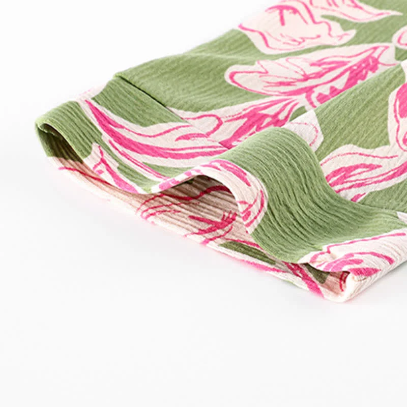 Künstlerisches, florales Kimono-Nachthemd mit Rüschen