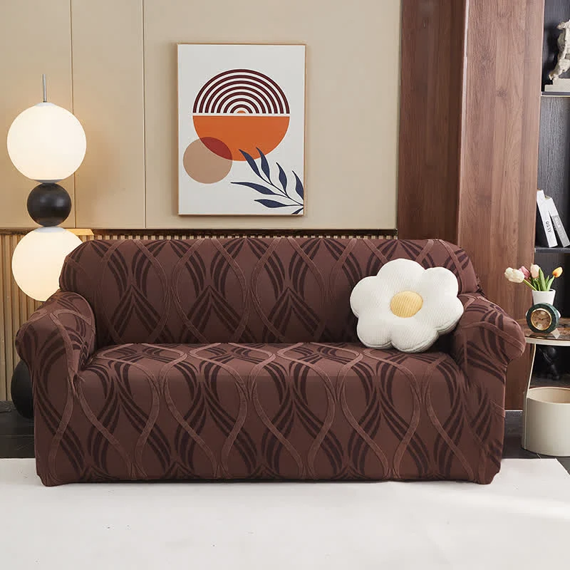 Jacquard-Elastik-Sofaüberzug mit rutschfester Oberfläche