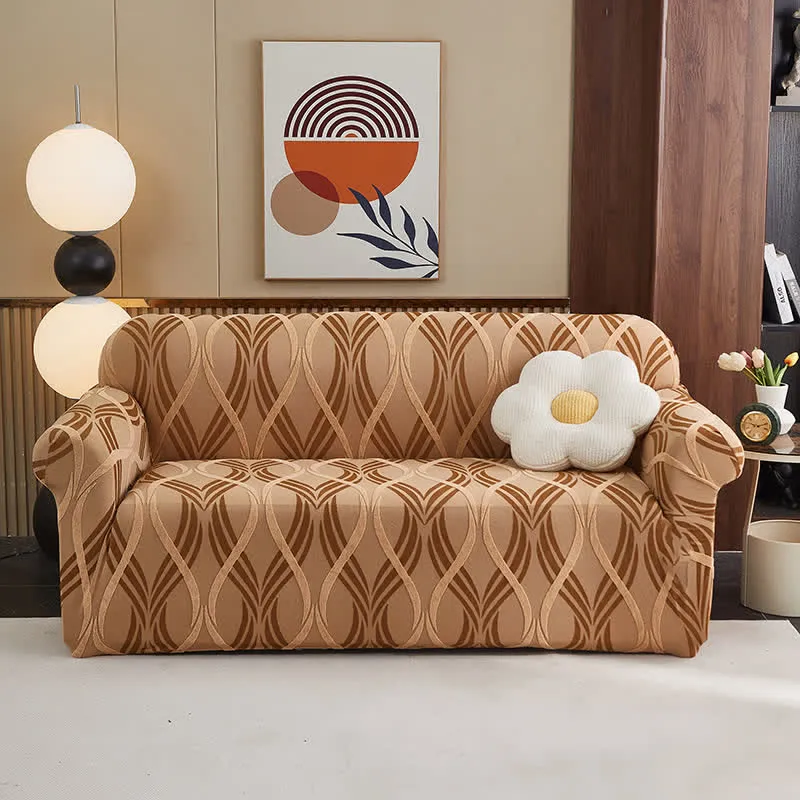 Jacquard-Elastik-Sofaüberzug mit rutschfester Oberfläche
