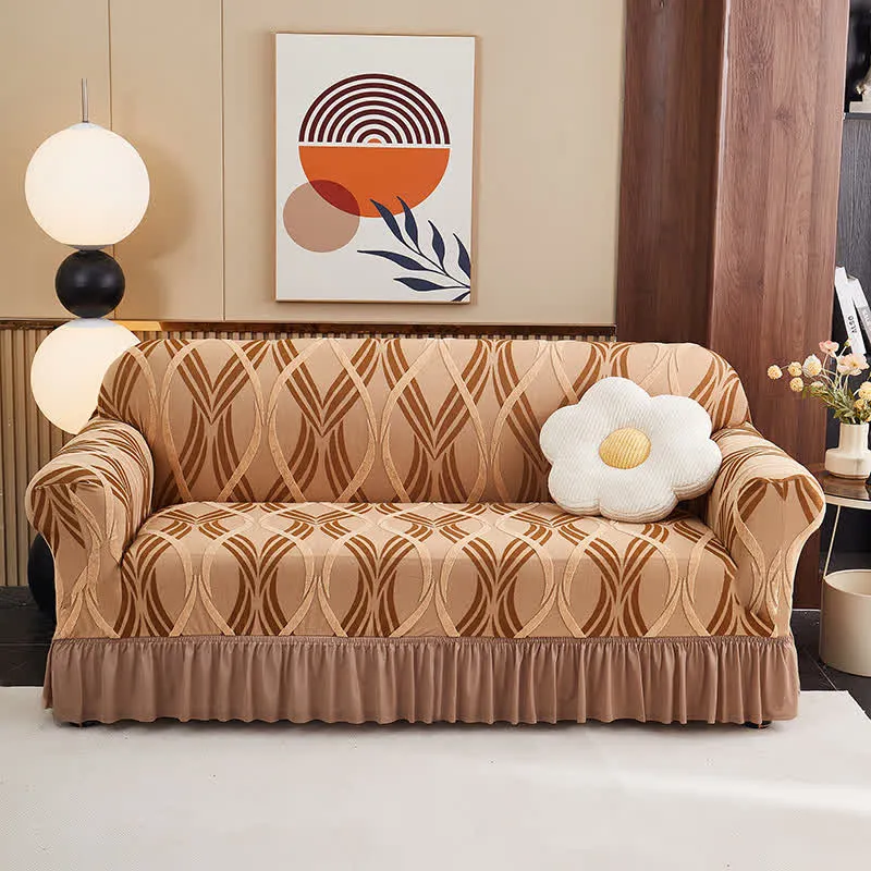Jacquard-Elastik-Sofaüberzug mit rutschfester Oberfläche