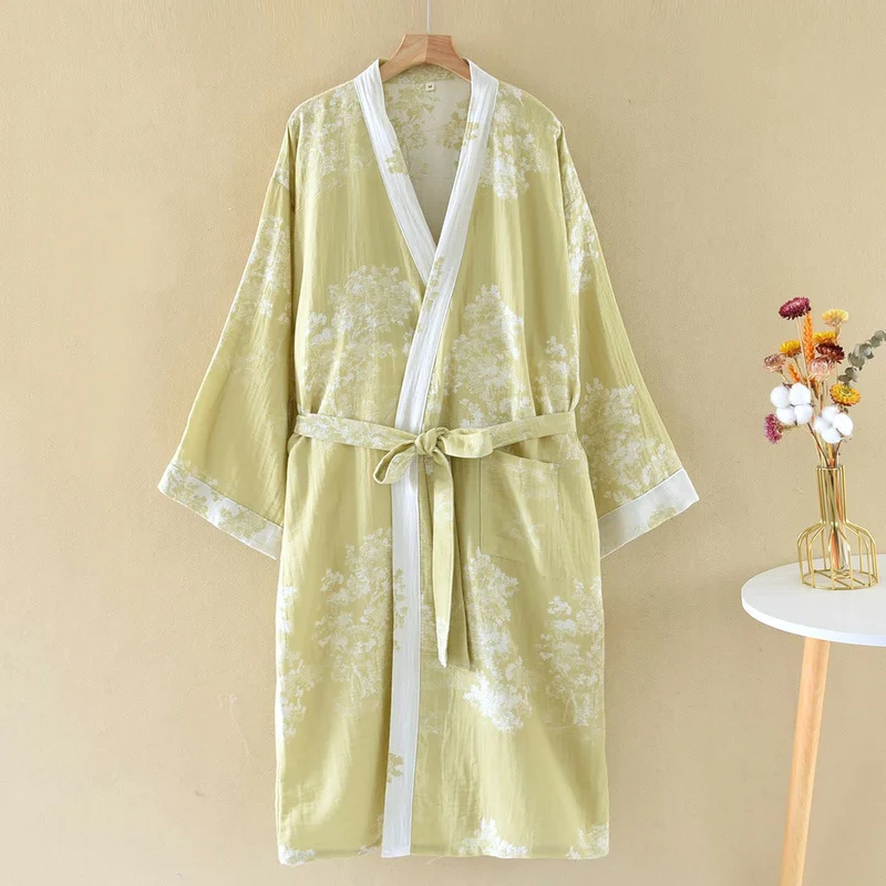 Rustikaler Kimono-Bademantel aus Baumwollgaze von Bushes