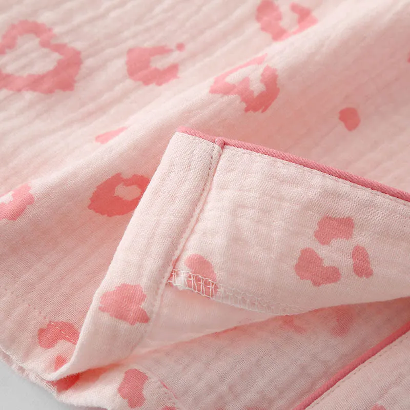 Pyjama-Set aus Baumwolle mit Herz-Leopardenmuster